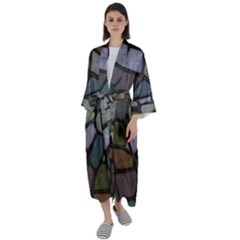 Cartoon Colored Stone Seamless Background Texture Pattern   Maxi Satin Kimono