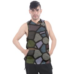 Cartoon Colored Stone Seamless Background Texture Pattern   Men s Sleeveless Hoodie