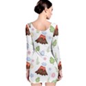 Cute palm volcano seamless pattern Long Sleeve Bodycon Dress View2