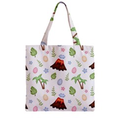 Cute Palm Volcano Seamless Pattern Zipper Grocery Tote Bag by BangZart