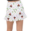 Cute palm volcano seamless pattern Fishtail Mini Chiffon Skirt View2