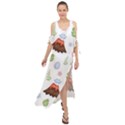 Cute palm volcano seamless pattern Maxi Chiffon Cover Up Dress View1