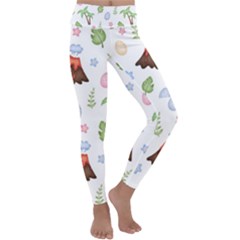 Cute Palm Volcano Seamless Pattern Kids  Lightweight Velour Classic Yoga Leggings by BangZart