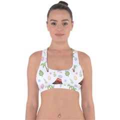 Cute Palm Volcano Seamless Pattern Cross Back Hipster Bikini Top  by BangZart