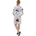 Cute palm volcano seamless pattern Long Sleeve Hoodie Dress View2