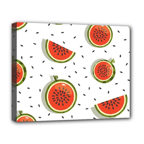 Seamless-background-pattern-with-watermelon-slices Deluxe Canvas 20  X 16  (stretched) by BangZart