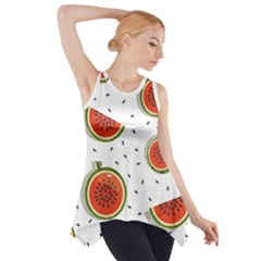 Seamless-background-pattern-with-watermelon-slices Side Drop Tank Tunic by BangZart