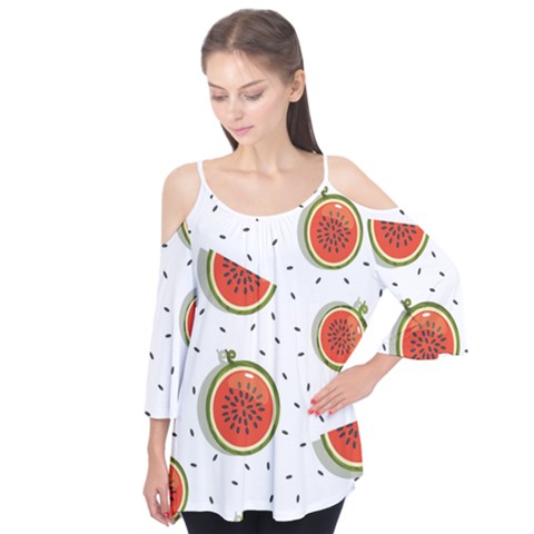 Seamless-background-pattern-with-watermelon-slices Flutter Tees by BangZart