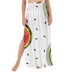 Seamless-background-pattern-with-watermelon-slices Maxi Chiffon Tie-up Sarong by BangZart