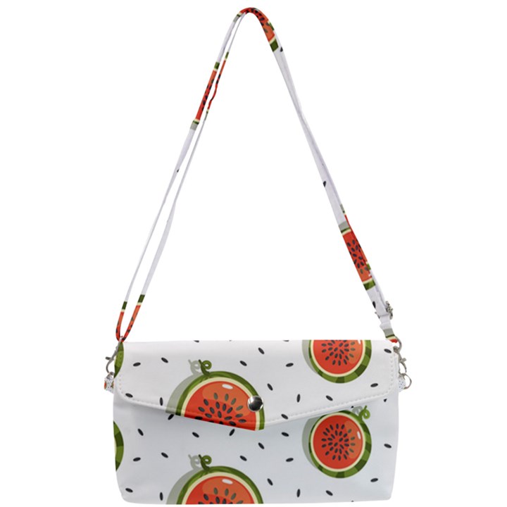 Seamless-background-pattern-with-watermelon-slices Removable Strap Clutch Bag