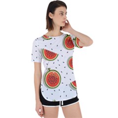 Seamless-background-pattern-with-watermelon-slices Perpetual Short Sleeve T-shirt