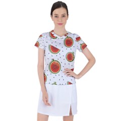 Seamless-background-pattern-with-watermelon-slices Women s Sports Top