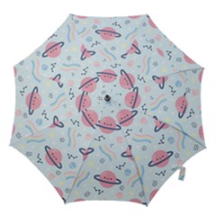 Cute Planet Space Seamless Pattern Background Hook Handle Umbrellas (large) by BangZart