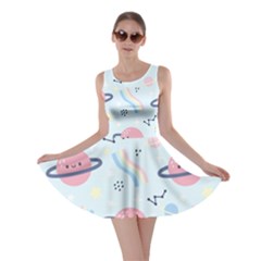 Cute Planet Space Seamless Pattern Background Skater Dress by BangZart