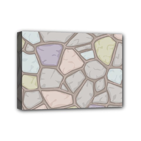 Cartoon Colored Stone Seamless Background Texture Pattern Mini Canvas 7  X 5  (stretched) by BangZart