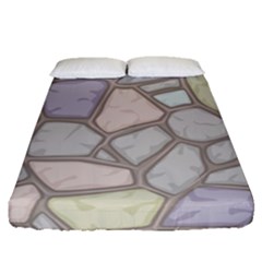 Cartoon Colored Stone Seamless Background Texture Pattern Fitted Sheet (queen Size) by BangZart