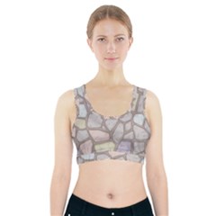 Cartoon Colored Stone Seamless Background Texture Pattern Sports Bra With Pocket by BangZart