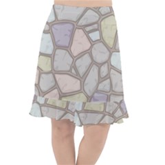 Cartoon Colored Stone Seamless Background Texture Pattern Fishtail Chiffon Skirt by BangZart