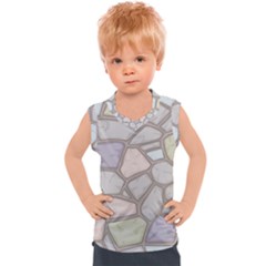 Cartoon Colored Stone Seamless Background Texture Pattern Kids  Sport Tank Top