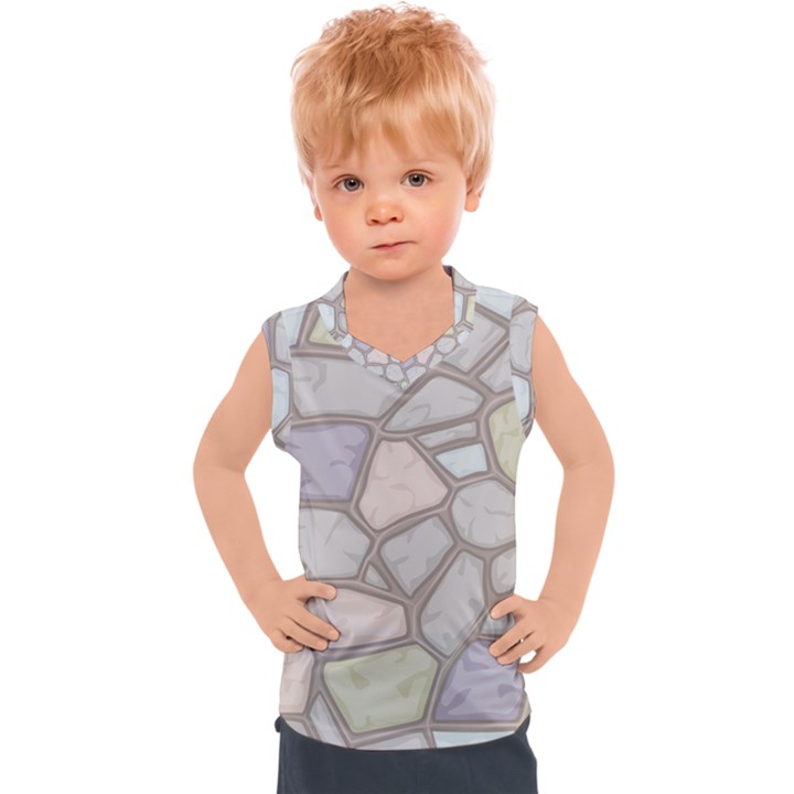 Cartoon colored stone seamless background texture pattern Kids  Sport Tank Top