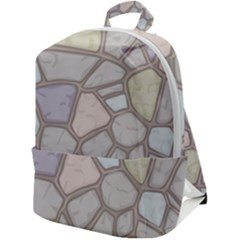 Cartoon Colored Stone Seamless Background Texture Pattern Zip Up Backpack