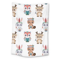 Cute Cartoon Boho Animals Seamless Pattern Large Tapestry by BangZart