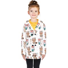 Cute Cartoon Boho Animals Seamless Pattern Kids  Double Breasted Button Coat by BangZart