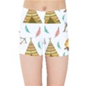 Cute cartoon native american seamless pattern Kids  Sports Shorts View1