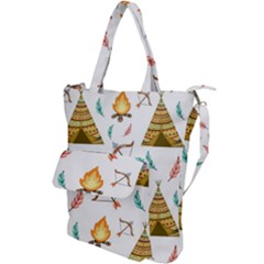 Cute Cartoon Native American Seamless Pattern Shoulder Tote Bag by BangZart