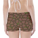 Cartoon brown stone grass seamless background texture pattern Boyleg Bikini Wrap Bottoms View2