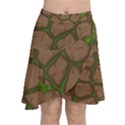 Cartoon brown stone grass seamless background texture pattern Chiffon Wrap Front Skirt View1