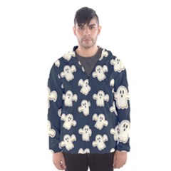 Hand Drawn Ghost Pattern Men s Hooded Windbreaker