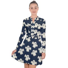 Hand Drawn Ghost Pattern Long Sleeve Panel Dress by BangZart