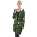 Cute seamless pattern bird with berries leaves Hooded Pocket Cardigan View1