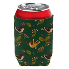 Cute Seamless Pattern Bird With Berries Leaves Can Holder