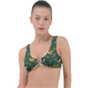 Cute seamless pattern bird with berries leaves Ring Detail Bikini Top View1