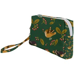 Cute Seamless Pattern Bird With Berries Leaves Wristlet Pouch Bag (small) by BangZart