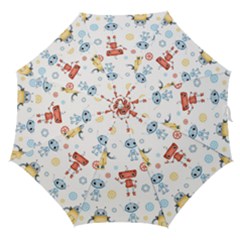 Cute Cartoon Robots Seamless Pattern Straight Umbrellas by BangZart