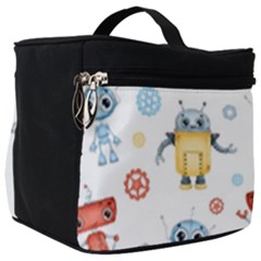 Cute Cartoon Robots Seamless Pattern Make Up Travel Bag (big) by BangZart