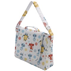 Cute Cartoon Robots Seamless Pattern Box Up Messenger Bag