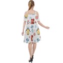 Cute cartoon robots seamless pattern Cut Out Shoulders Chiffon Dress View2