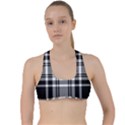 Pixel background design modern seamless pattern plaid square texture fabric tartan scottish textile Criss Cross Racerback Sports Bra View1