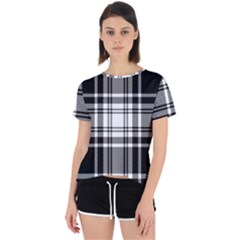 Pixel Background Design Modern Seamless Pattern Plaid Square Texture Fabric Tartan Scottish Textile Open Back Sport Tee