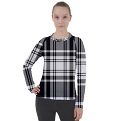 Pixel Background Design Modern Seamless Pattern Plaid Square Texture Fabric Tartan Scottish Textile Women s Pique Long Sleeve Tee