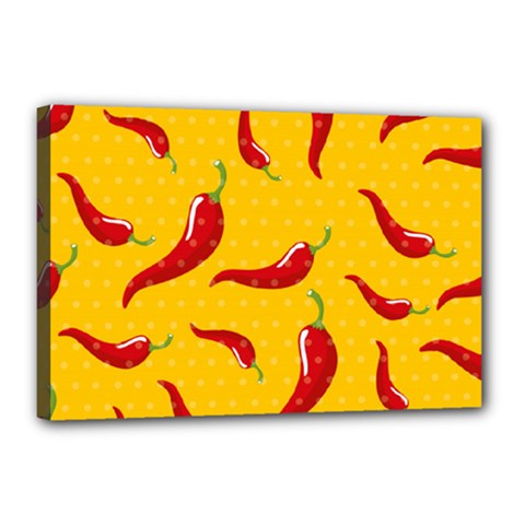 Chili Vegetable Pattern Background Canvas 18  X 12  (stretched) by BangZart