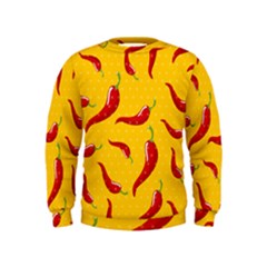 Chili Vegetable Pattern Background Kids  Sweatshirt by BangZart