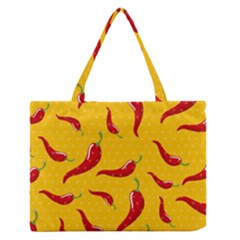 Chili Vegetable Pattern Background Zipper Medium Tote Bag by BangZart