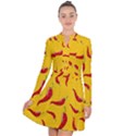 Chili vegetable pattern background Long Sleeve Panel Dress View1