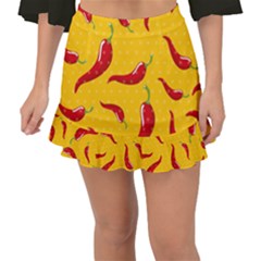 Chili Vegetable Pattern Background Fishtail Mini Chiffon Skirt by BangZart