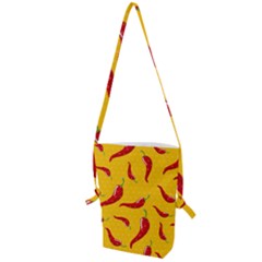 Chili Vegetable Pattern Background Folding Shoulder Bag by BangZart